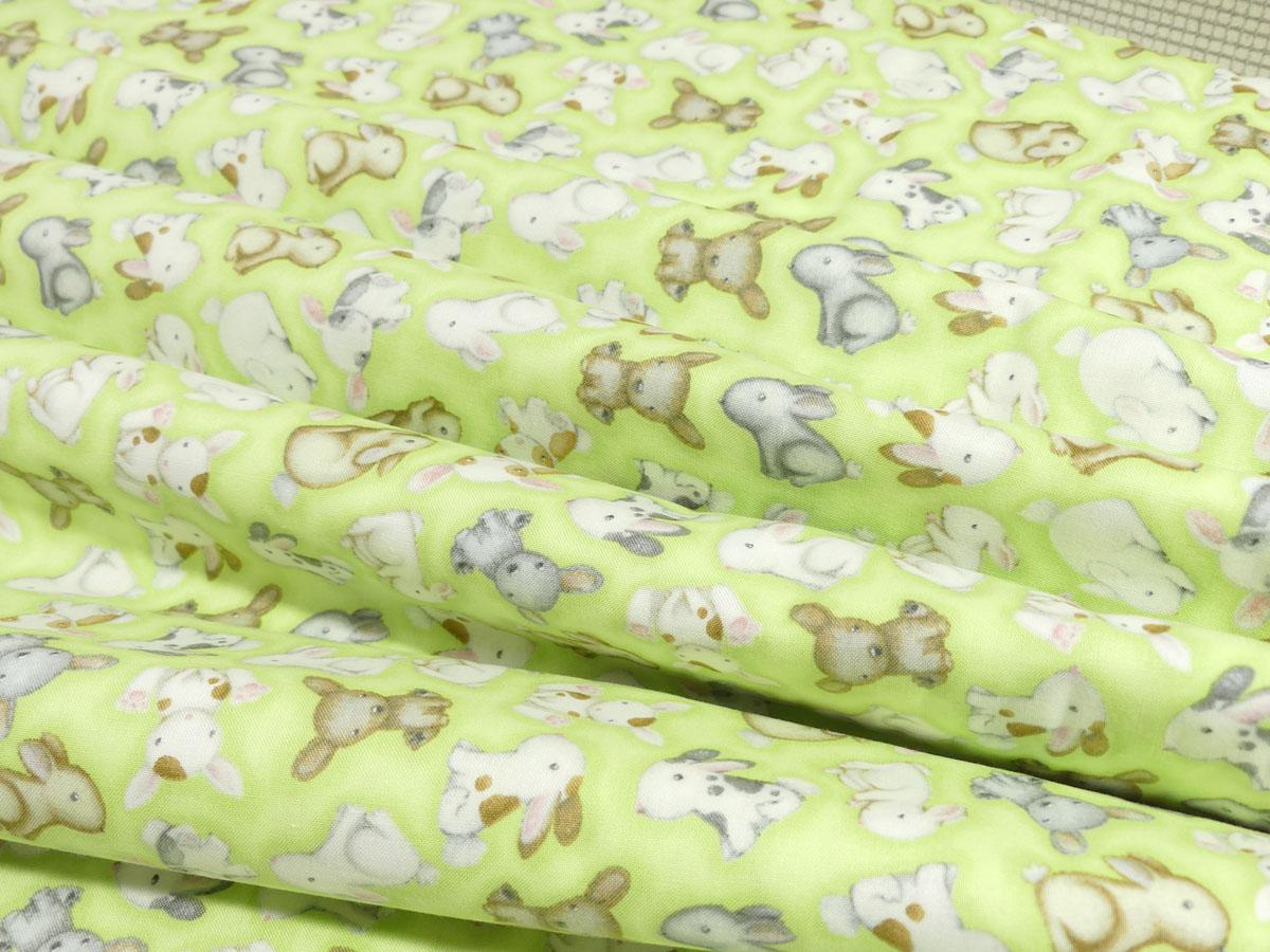 Patchworkstoff mit mega süßen Hasenbabies aus der Kollektion Farm Babies